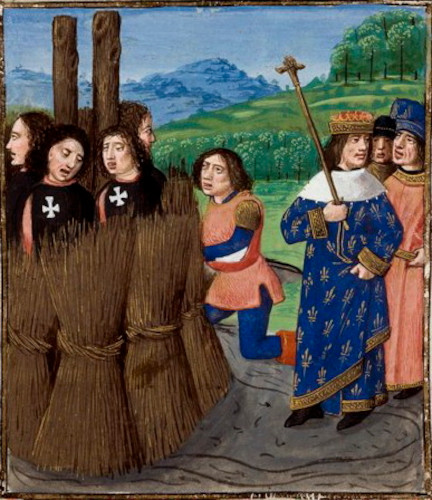 Os Templários foram condenados à morte pela Igreja Medieval, acusados de cometerem heresias.