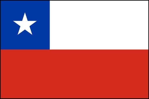 Bandeira do Chile, país da América do Sul.