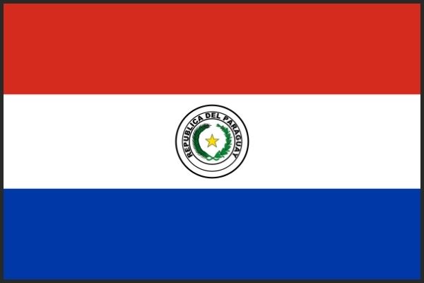 Bandeira do Paraguai, país da América do Sul.