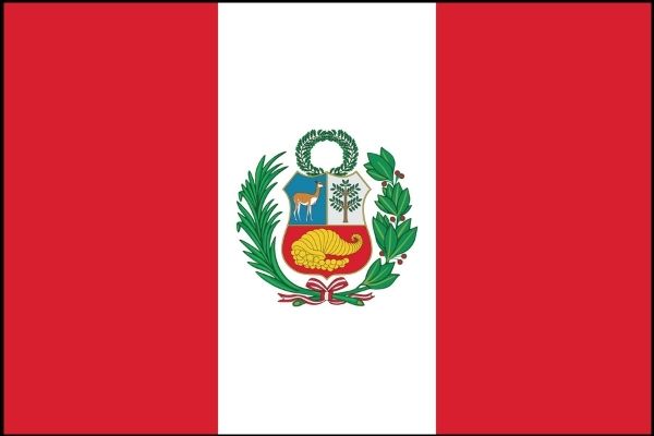 Bandeira do Peru, país da América do Sul.