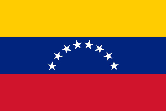 Bandeira da Venezuela, país da América do Sul.