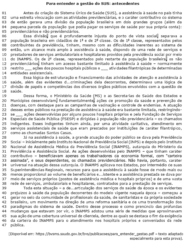 Texto em questão sobre pronomes.