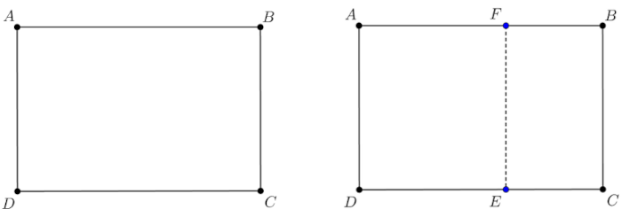 Representação da formação de um retângulo áureo
