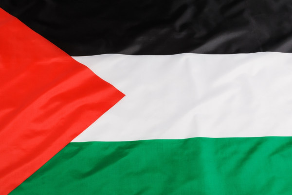 Bandeira da Palestina, um dos elementos relacionados à Questão Palestina, que teve início há mais de 70 anos.