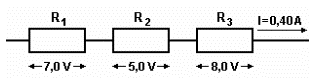 Ilustração de uma associação de resistores em uma questão da UEL.