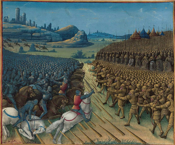 Pintura retratando a Batalha de Nicópolis.