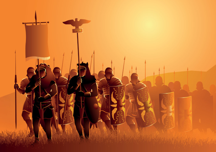 Ilustração de uma legião romana.