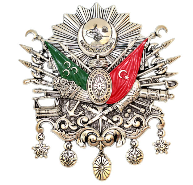 Na imagem, o emblema do Império Otomano, um dos mais duradouros da história.