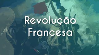 Escrito"Revolução Francesa" sobre a tela A Liberdade guiando o povo, de Eugène Delacroix, representando a Revolução Francesa.