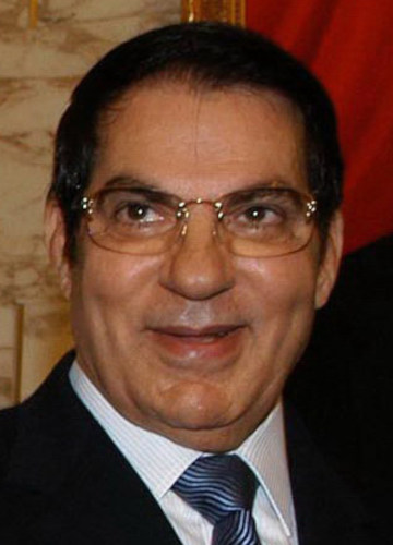Zine El Abidine Ben Ali, ditador da Tunísia e o primeiro chefe de Estado a ser deposto no contexto da Primavera Árabe.