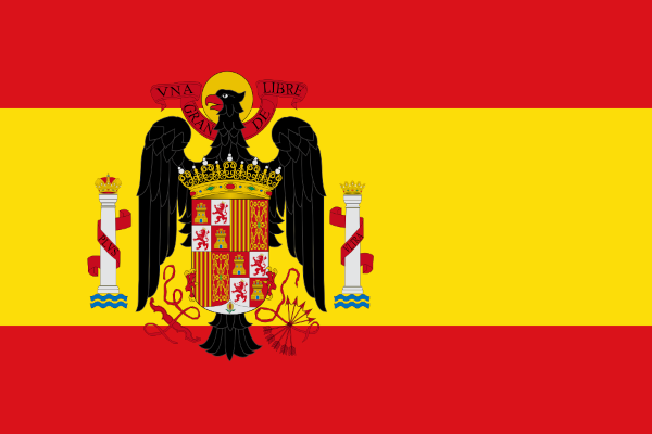 Bandeira da Espanha no contexto do franquismo. [1]