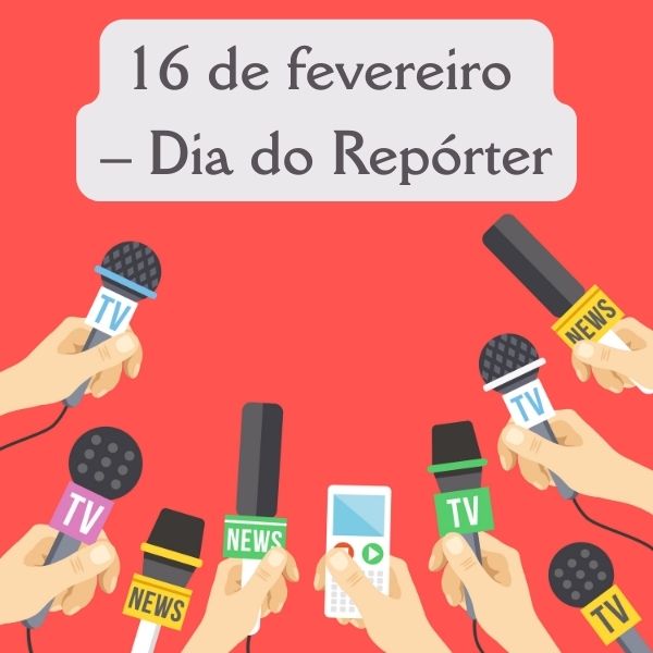 Microfones de repórteres em alusão ao Dia do Repórter.