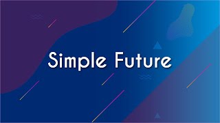 Escrito"Simple Future" em fundo azul.