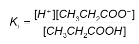 Cálculo da constante de ionização do ácido propiônico