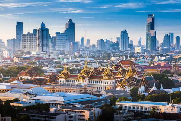 Grande Palácio de Bangkok, na Tailândia, um dos Novos Tigres Asiáticos.
