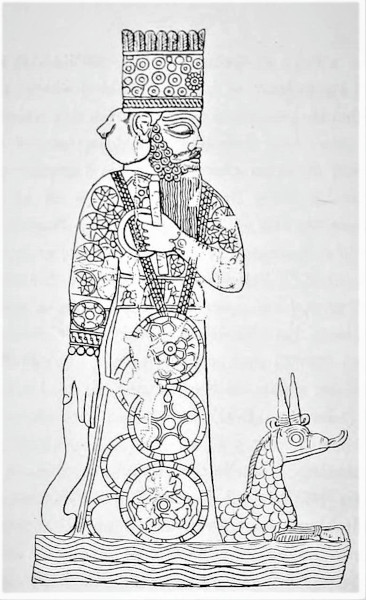 Gravura do deus Marduque, um dos deuses mais importantes para os caldeus.