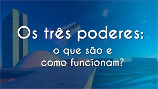 Escrtito"Os três poderes: o que são e como funcionam?" sobre imagem do Palácio do Planalto, localizado na Praça dos Três Poderes.