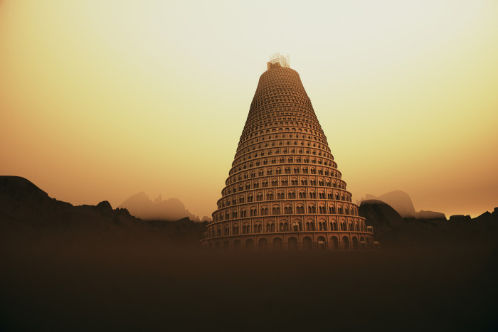 Representação gráfica da Torre de Babel, cuja história é frequentemente associada aos caldeus.