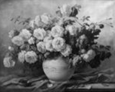 Vaso de flores em pintura de Anita Malfatti, em exercício sobre a Semana de Arte Moderna de 1922.