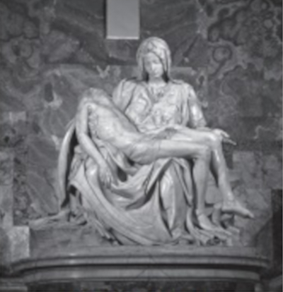 Escultura de Michelangelo, Pietà, em exercício sobre a Semana de Arte Moderna de 1922.