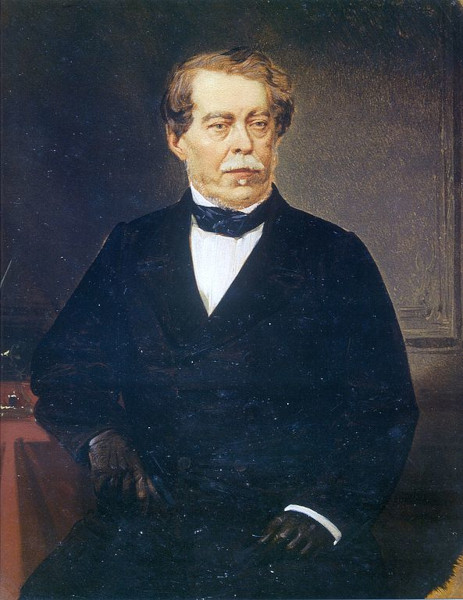 Pintura de Duque de Caxias, um político e militar brasileiro do século XIX.