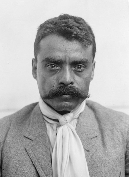 Retrato em preto e branco de Emiliano Zapata.