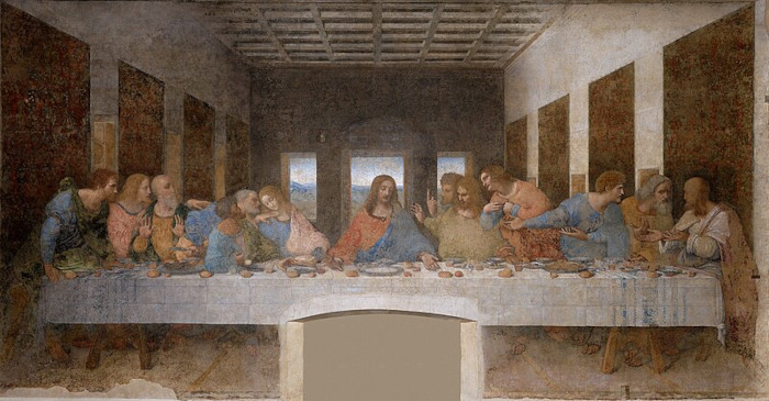 “A Última Ceia”, uma das mais importantes de Leonardo da Vinci.