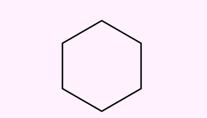 Ciclohexano, exemplo de cadeia fechada (ou cíclica) não ramificada, uma classificação das cadeias de carbono.