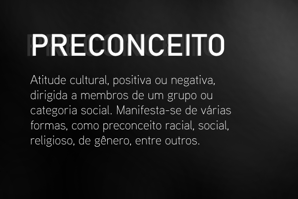 Conceito de preconceito em fundo-preto.