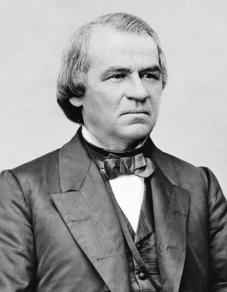 Retrato de Andrew Johnson, um dos presidentes dos Estados Unidos.