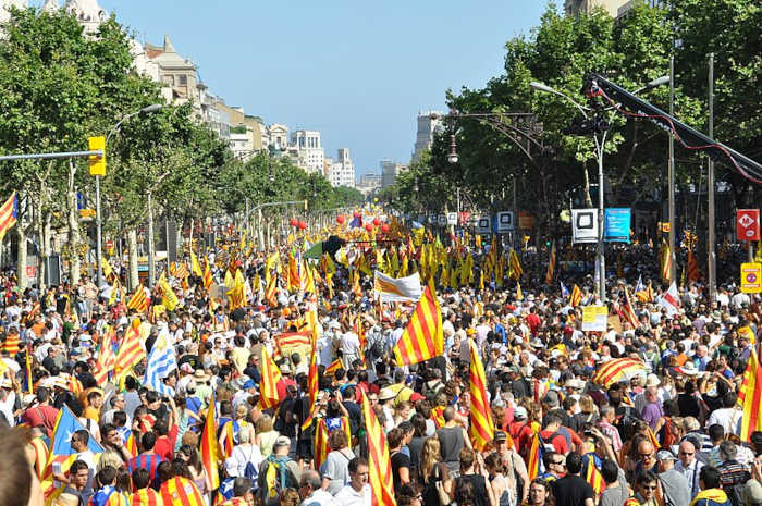 Manifestação em prol da independência da Catalunha em 2010.[1]