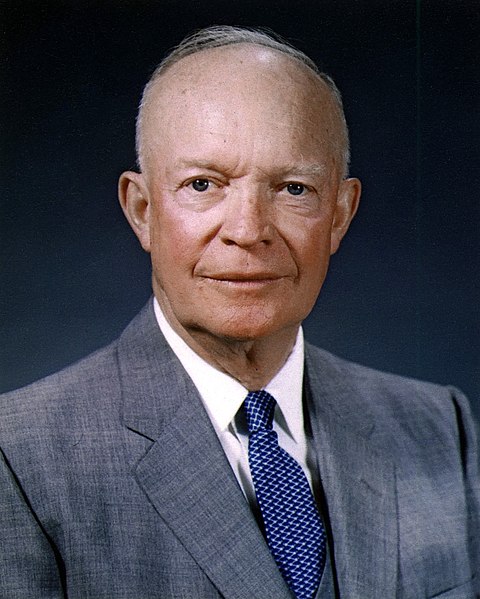 Retrato de Dwight David Eisenhower, um dos presidentes dos Estados Unidos.