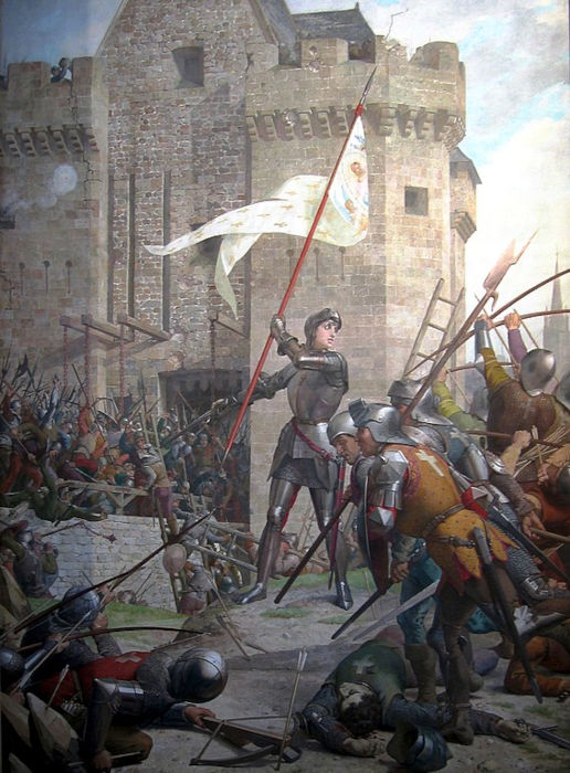 Joana d'Arc no Cerco de Orleans, retratada em pintura de Jules Eugène Lenepveu.