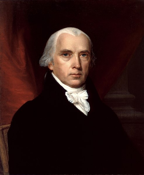 Retrato de James Madison, um dos presidentes dos Estados Unidos.