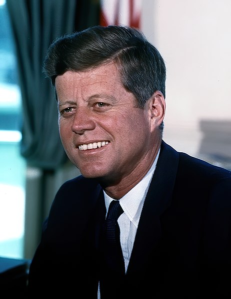 Retrato de John Fitzgerald Kennedy, um dos presidentes dos Estados Unidos.