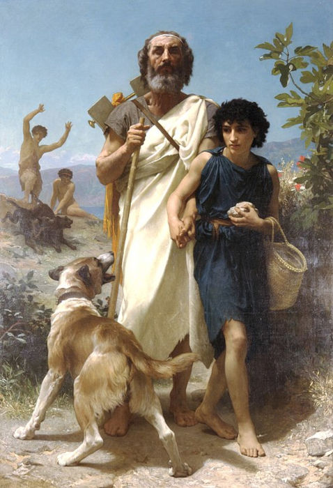 “Homero e seu guia”, de William-Adolphe Bouguereau, em questão sobre o Impressionismo.