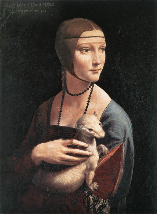 “Dama com arminho”, de Leonardo da Vinci, em questão sobre o Impressionismo.