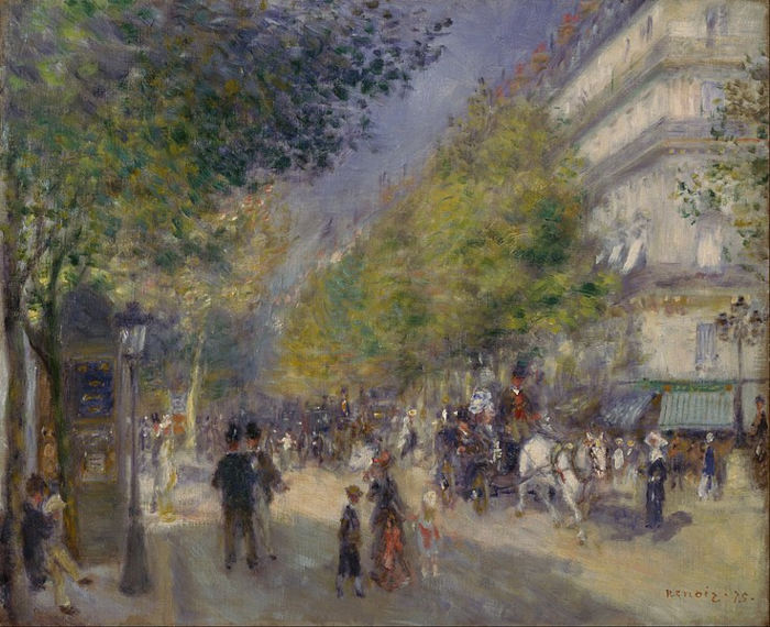 “O grande boulevard”, de Pierre Auguste-Renoir, em questão sobre o Impressionismo.