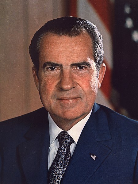 Retrato de Richard Nixon, um dos presidentes dos Estados Unidos.