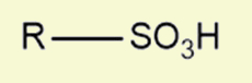Fórmula estrutural dos ácidos sulfônicos, uma das funções orgânicas.