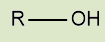 Fórmula estrutural dos álcoois, uma das funções orgânicas.