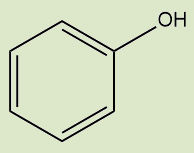 Fórmula estrutural dos fenóis, uma das funções orgânicas.