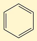 Fórmula estrutural dos hidrocarbonetos aromáticos, uma das funções orgânicas.