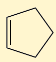 Fórmula estrutural dos hidrocarbonetos cicloalcenos, uma das funções orgânicas.