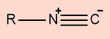 Fórmula estrutural das isonitrilas, uma das funções orgânicas.
