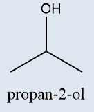 Fórmula estrutural do propanol em texto sobre funções orgânicas.