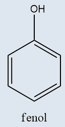 Fórmula estrutural do fenol em texto sobre funções orgânicas.