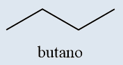 Fórmula estrutural do butano em texto sobre funções orgânicas.