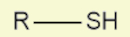 Fórmula estrutural dos tióis, uma das funções orgânicas.