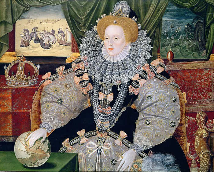 Elizabeth I, última sucessora direta de Henrique VIII representada em pintura.